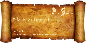 Mák Zsigmond névjegykártya